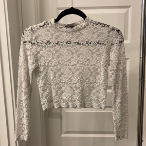 small white lace top by ambiance